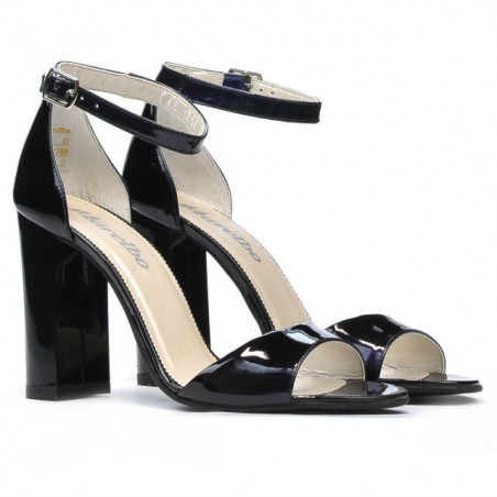Damensandalen 1259 schwarzer + lila Lack (Chamäleon)
