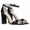Damensandalen 1259 schwarzer + lila Lack (Chamäleon)