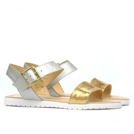 Damensandalen 5036 gold+silber