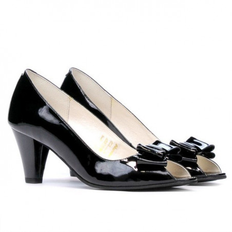 Damen Sandalen 1255 Lack Schwarz