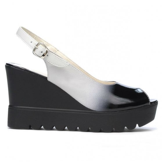 Damen-Sandalen 5026 schwarz+weiß