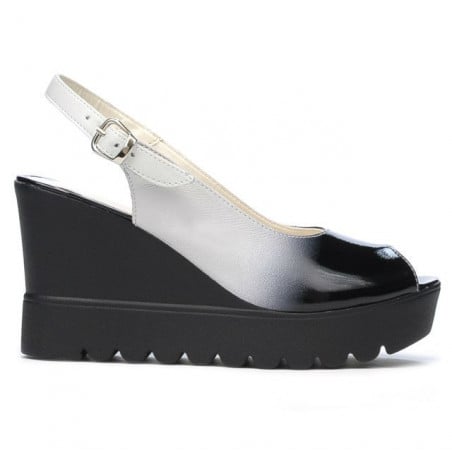 Damen-Sandalen 5026 schwarz+weiß