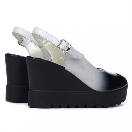 Damen-Sandalen 5026 schwarz+weiß