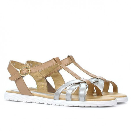 Damensandalen 5038 silber kombiniert