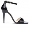 Damen Sandalen 1238 schwarzer satinlack