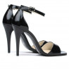 Damen Sandalen 1238 schwarzer satinlack