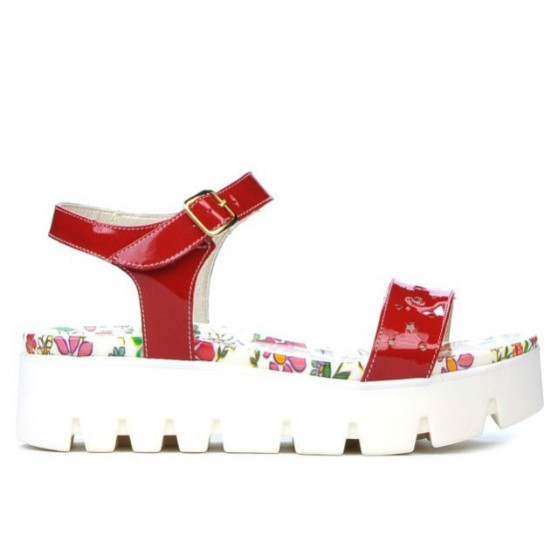 Damensandalen 5034 Lack Rot