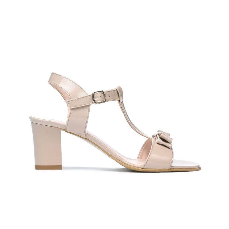 Damen-Sandalen 1257 Lack Elfenbein
