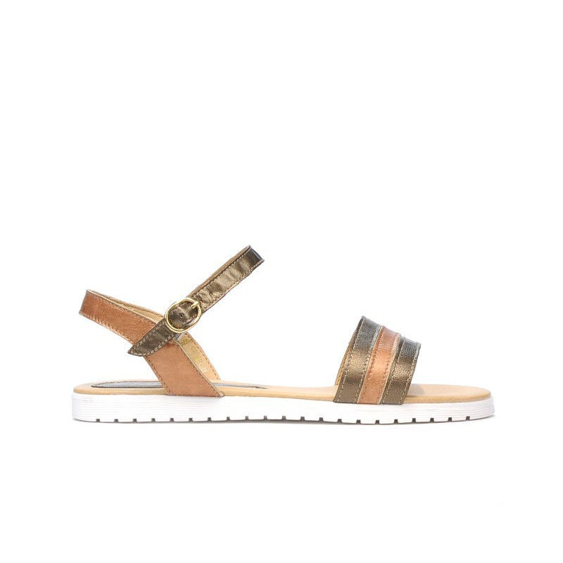 Damen Sandalen 5037 in kupfer kombiniert