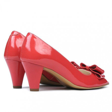 Damen-Sandalen 1255 Lackrot-Koralle