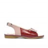 Kleinkind-Sandalen 58c Lack Bordeaux+Perlmutt Beige