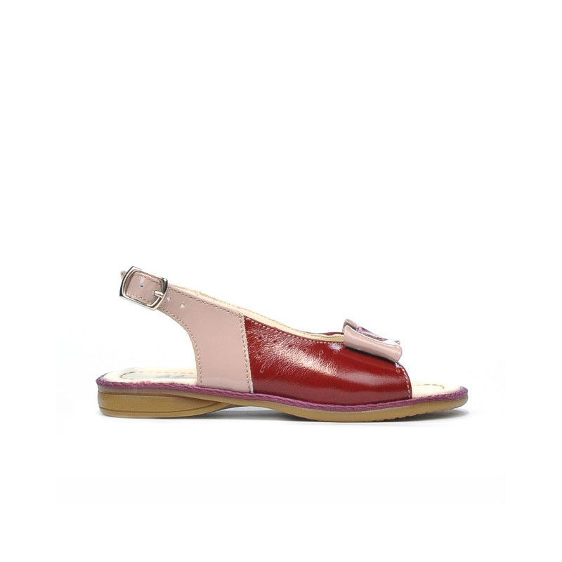 Kleinkind-Sandalen 58c Lack Bordeaux+Perlmutt Beige