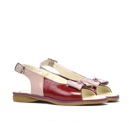 Kleinkind-Sandalen 58c Lack Bordeaux+Perlmutt Beige