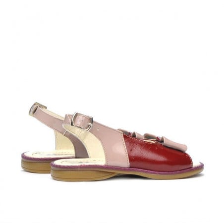 Kleinkind-Sandalen 58c Lack Bordeaux+Perlmutt Beige