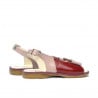 Kleinkind-Sandalen 58c Lack Bordeaux+Perlmutt Beige