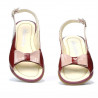 Kleinkind-Sandalen 58c Lack Bordeaux+Perlmutt Beige