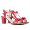 Damen Sandalen 1257 Lack Rot Koralle
