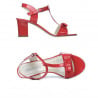 Damen Sandalen 1257 Lack Rot Koralle
