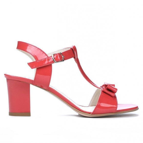 Damen Sandalen 1257 Lack Rot Koralle Damen Sandalen 1257 Lack Rot Koralle