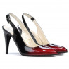 Damen Sandalen 1249 Lack Bordeaux+Schwarz