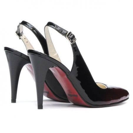 Damen Sandalen 1249 Lack Bordeaux+Schwarz