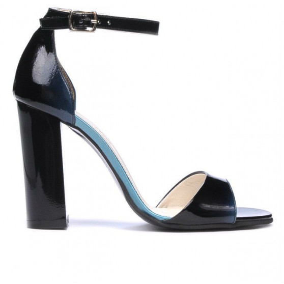 Damensandalen 1259 Lack Blau+Schwarz Damensandalen 1259 Lack Blau+Schwarz