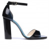 Damensandalen 1259 Lack Blau+Schwarz