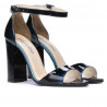Damensandalen 1259 Lack Blau+Schwarz