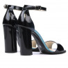 Damensandalen 1259 Lack Blau+Schwarz