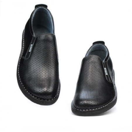 Herren Freizeitschuhe 7200p schwarz perforiert