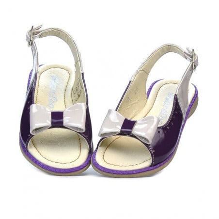 Kleinkinder-Sandalen 58c Lack lila+beige