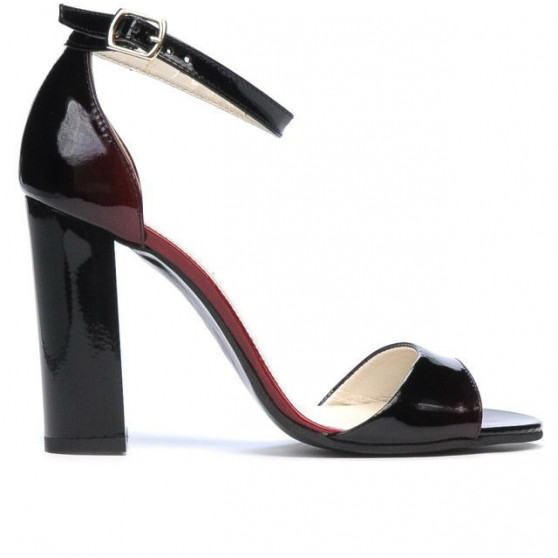Damensandalen 1259 Lack Bordeaux+Schwarz Damensandalen 1259 Lack Bordeaux+Schwarz
