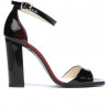 Damensandalen 1259 Lack Bordeaux+Schwarz