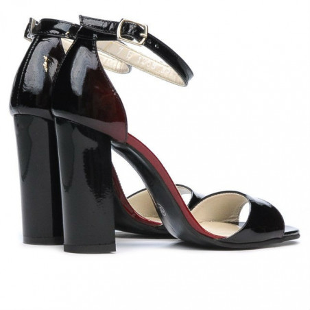 Damensandalen 1259 Lack Bordeaux+Schwarz
