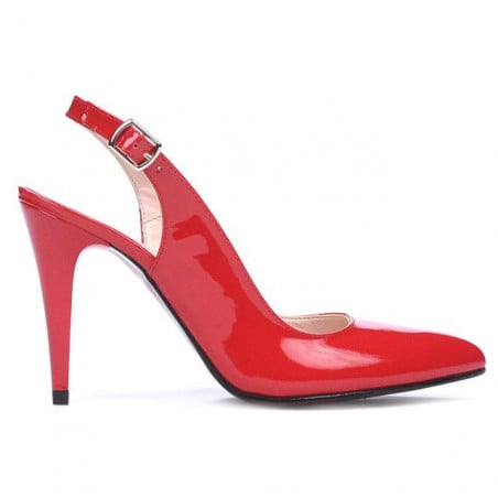 Damen Sandalen 1249 rotes Lackleder