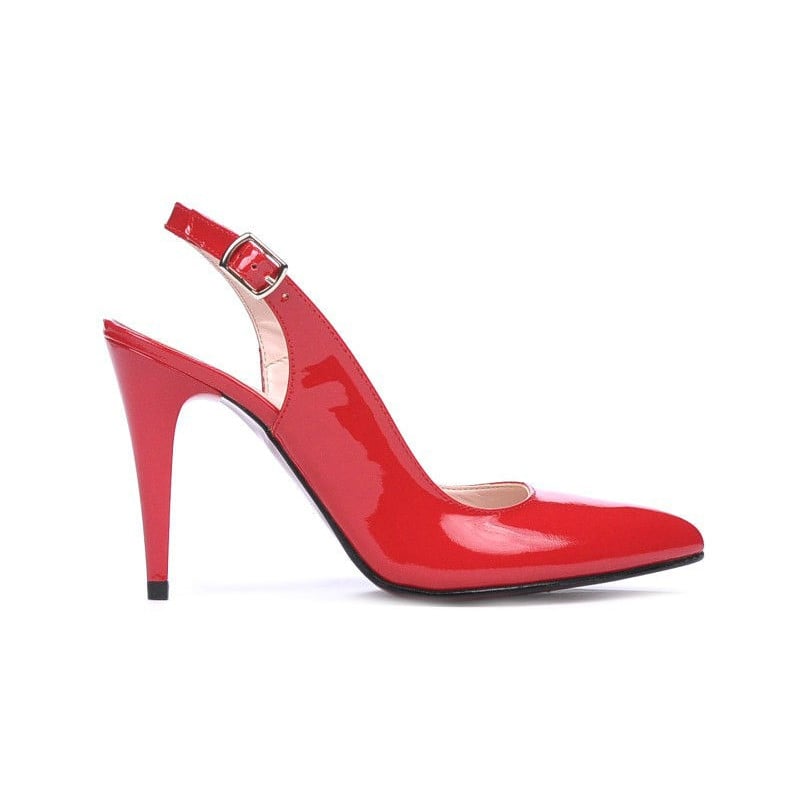 Damen Sandalen 1249 rotes Lackleder