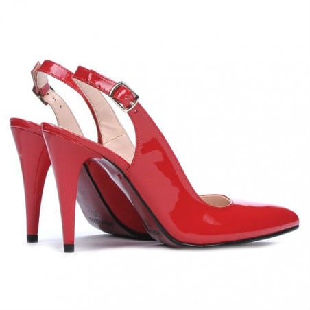 Damen Sandalen 1249 rotes Lackleder