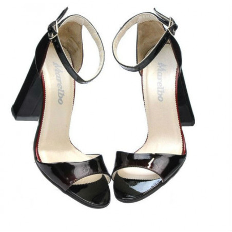 Damensandalen 1259 Lack Bordeaux+Schwarz