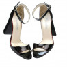 Damensandalen 1259 Lack Bordeaux+Schwarz