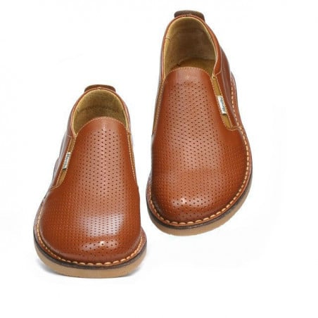 Casualschuhe Herren 7200p braun perforiert