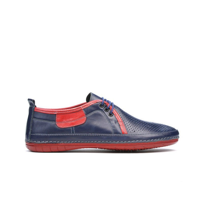 Herren Mokassins 865 indigo+rot