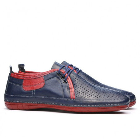 Herren Mokassins 865 indigo+rot