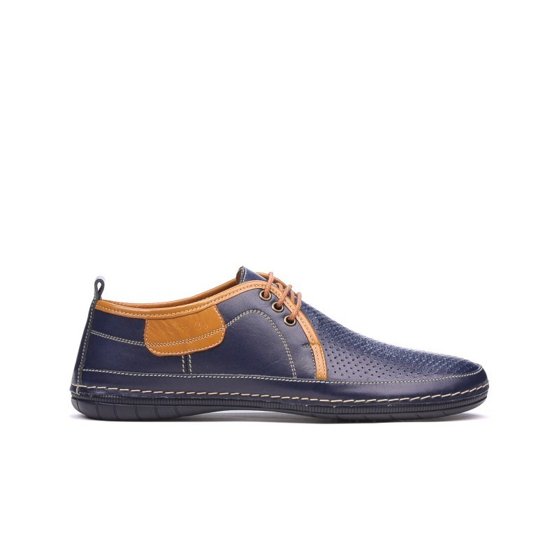 Herren-Mokassins 865 Indigo+Braun