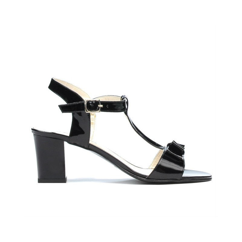 Damensandalen 1257 Lack Schwarz
