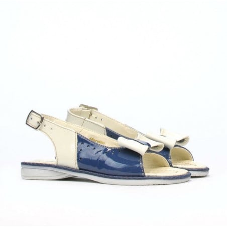 Kleinkinder Sandalen 58c Lack Indigo+Beige