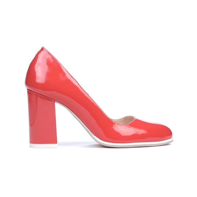 Elegante/casual Damen Schuhe 1254 Lack Korallenrot