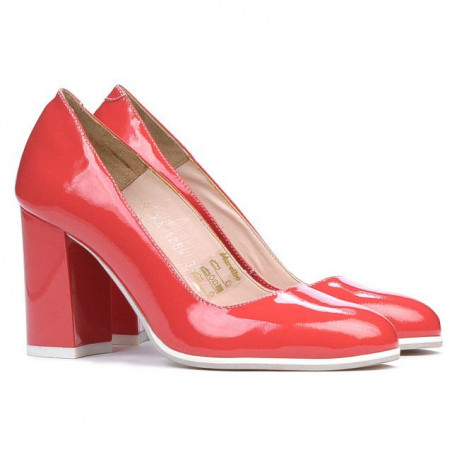 Elegante/casual Damen Schuhe 1254 Lack Korallenrot