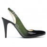 Damen Sandalen 1249 Lack grün+schwarz