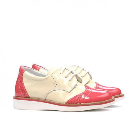 Kleinkinderschuhe 60c Lack Rosa+Beige