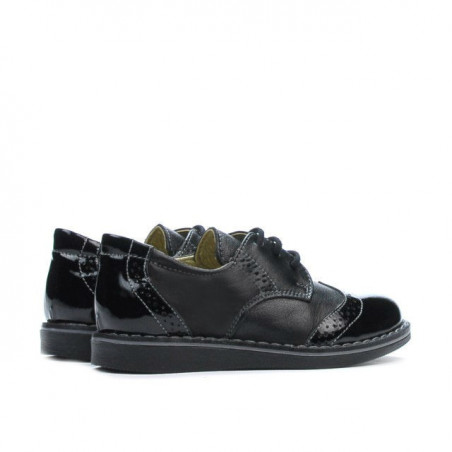 Kleinkinderschuhe 60c in kombinierter schwarzer Lackoptik